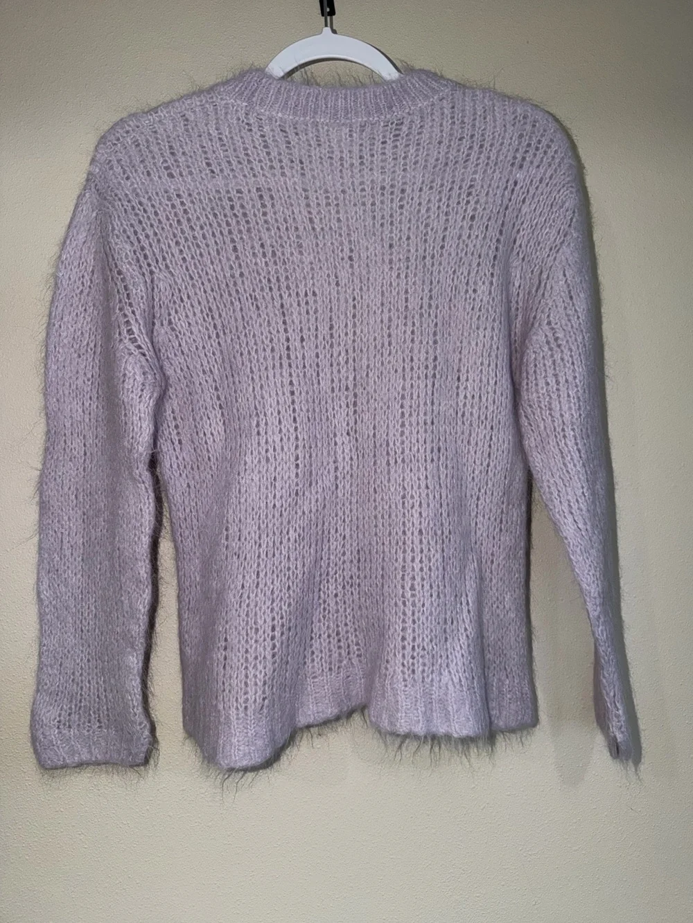 Free People Fuzzy Alpaca Wool‎ Blend Lilac Crewneck Sweater S